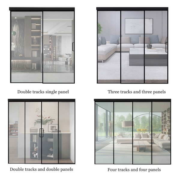 Framed telescoping glass door kits