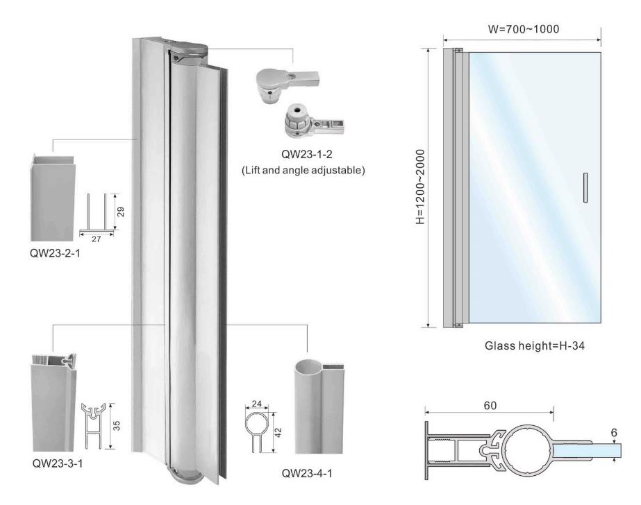 Shower door lift hinge