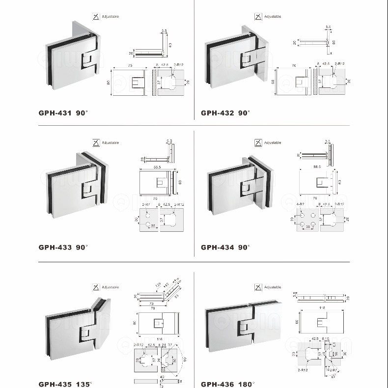 Adjustable Shower Hinge