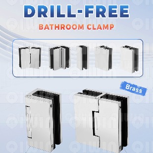 Drill free glass hinges