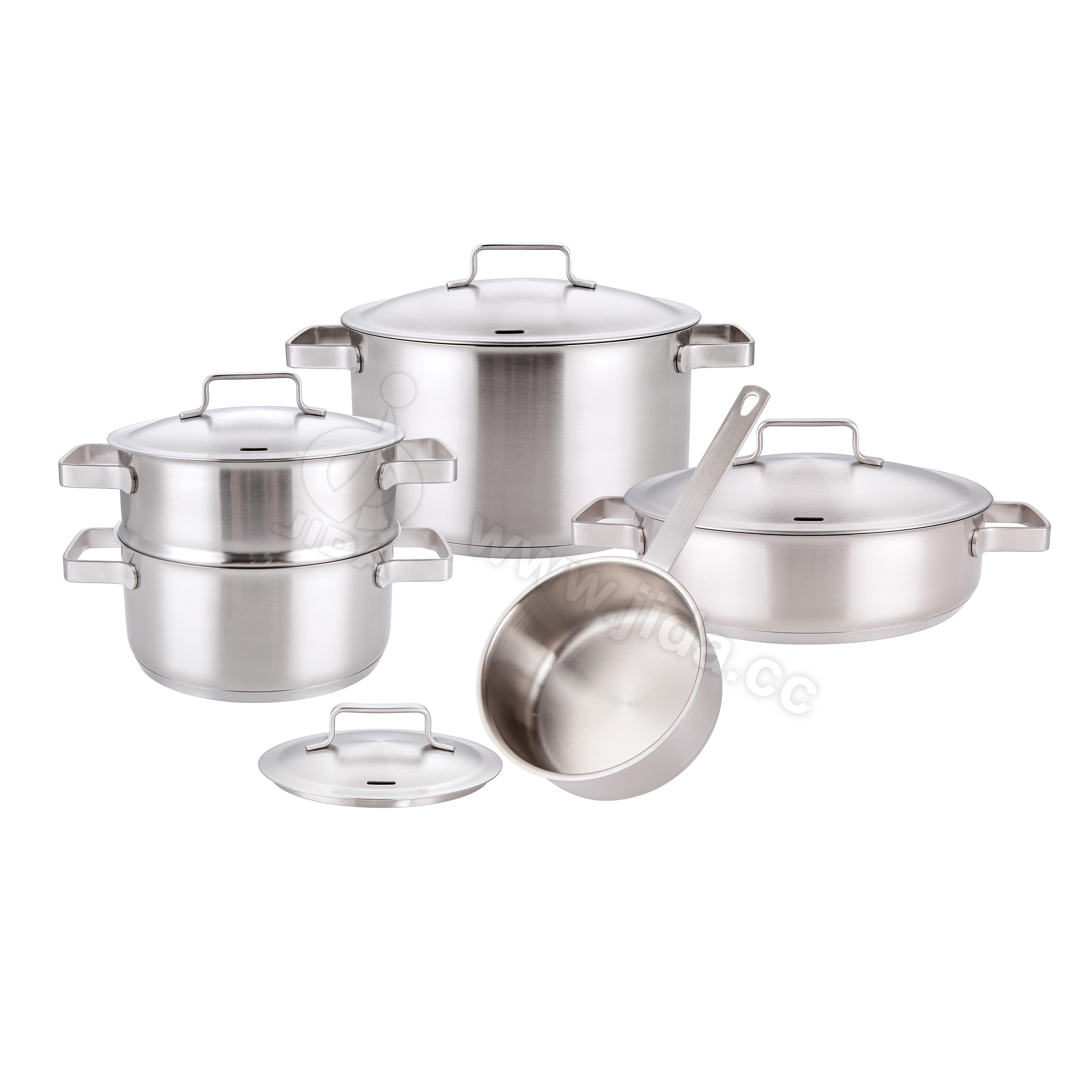 9pcs rolled edge pot