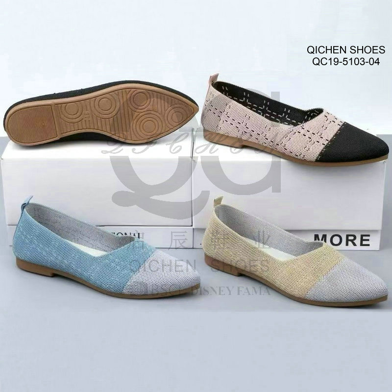 Ladies Pointed Toe Flyknit Flats