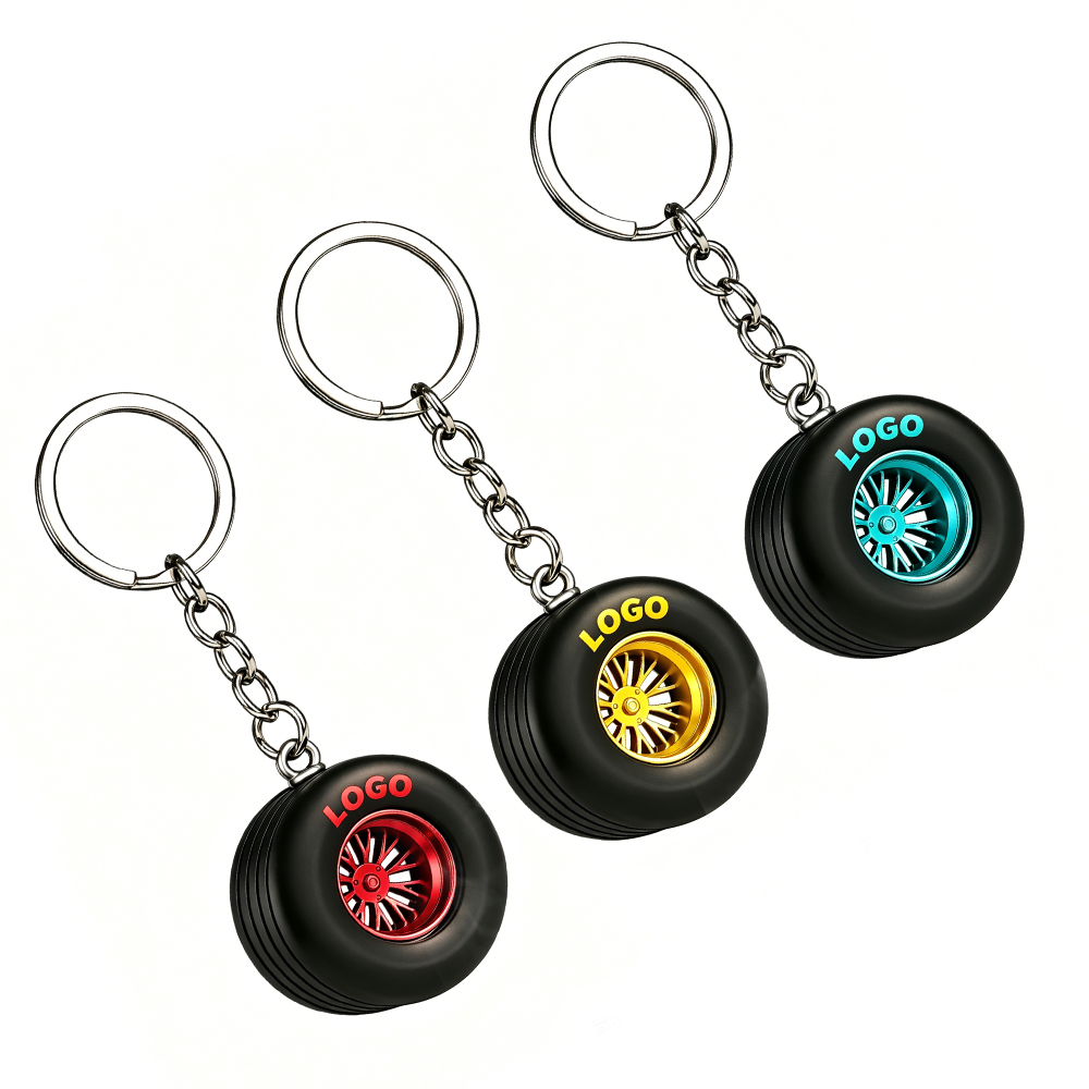 Customized Logo Ready-to-Ship Tire Keychain