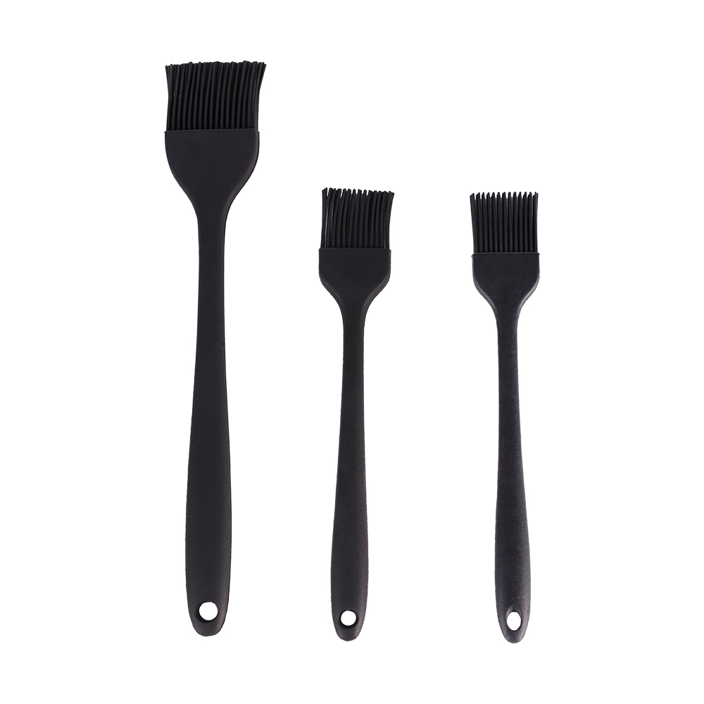 SEB 3PCS Integrated Heat Resistant Silicone Basting Brushes, BBQ Sauce Oil Brushes for Grilling & Baking