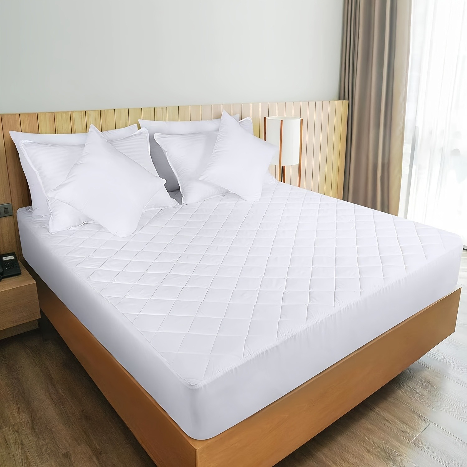 Four‑season‑available cotton quilted dust‑proof fitted sheet mattress protector