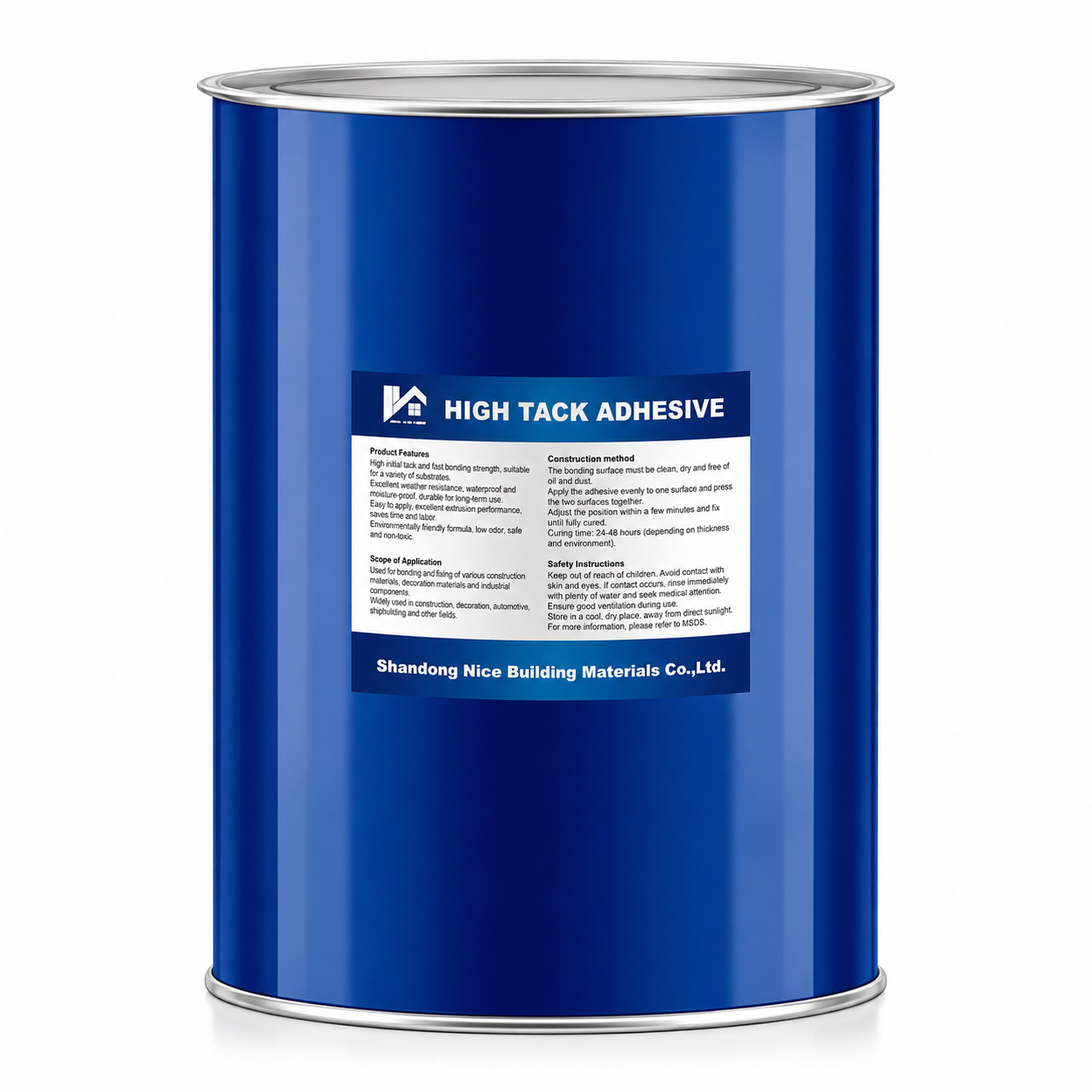 Adhesive 200L Drum for Wall Panel & Stone Bonding MS Polymer Heavy Wall Panel Adhesive High Initial Tack Nail-Free Mounting