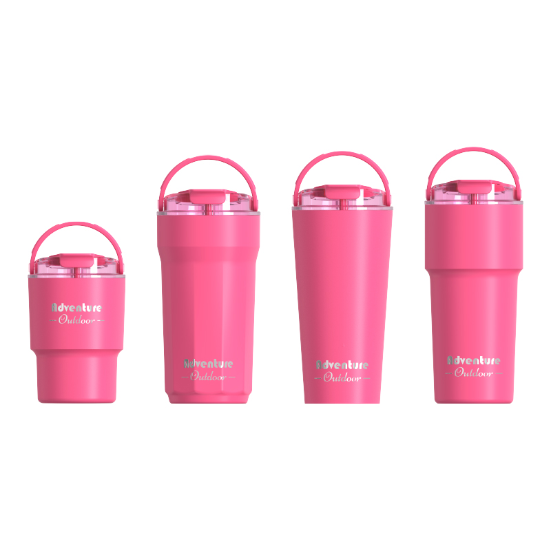 Double Wall Stainless Steel Vacuum Insulated Cup with Dual Sip Lid and Handle