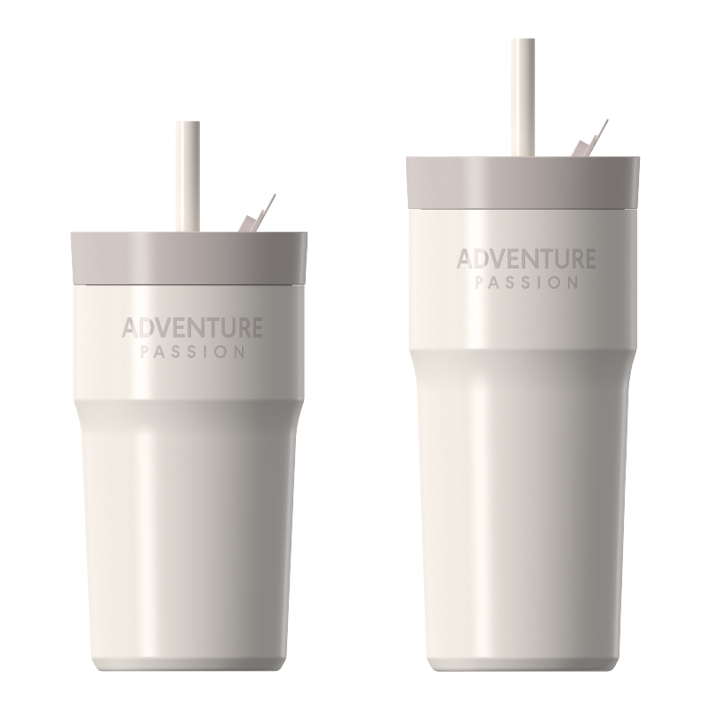 Double‑wall Vacuum Insulated Water Bottle with 360° All‑Drink Lid and Straw
