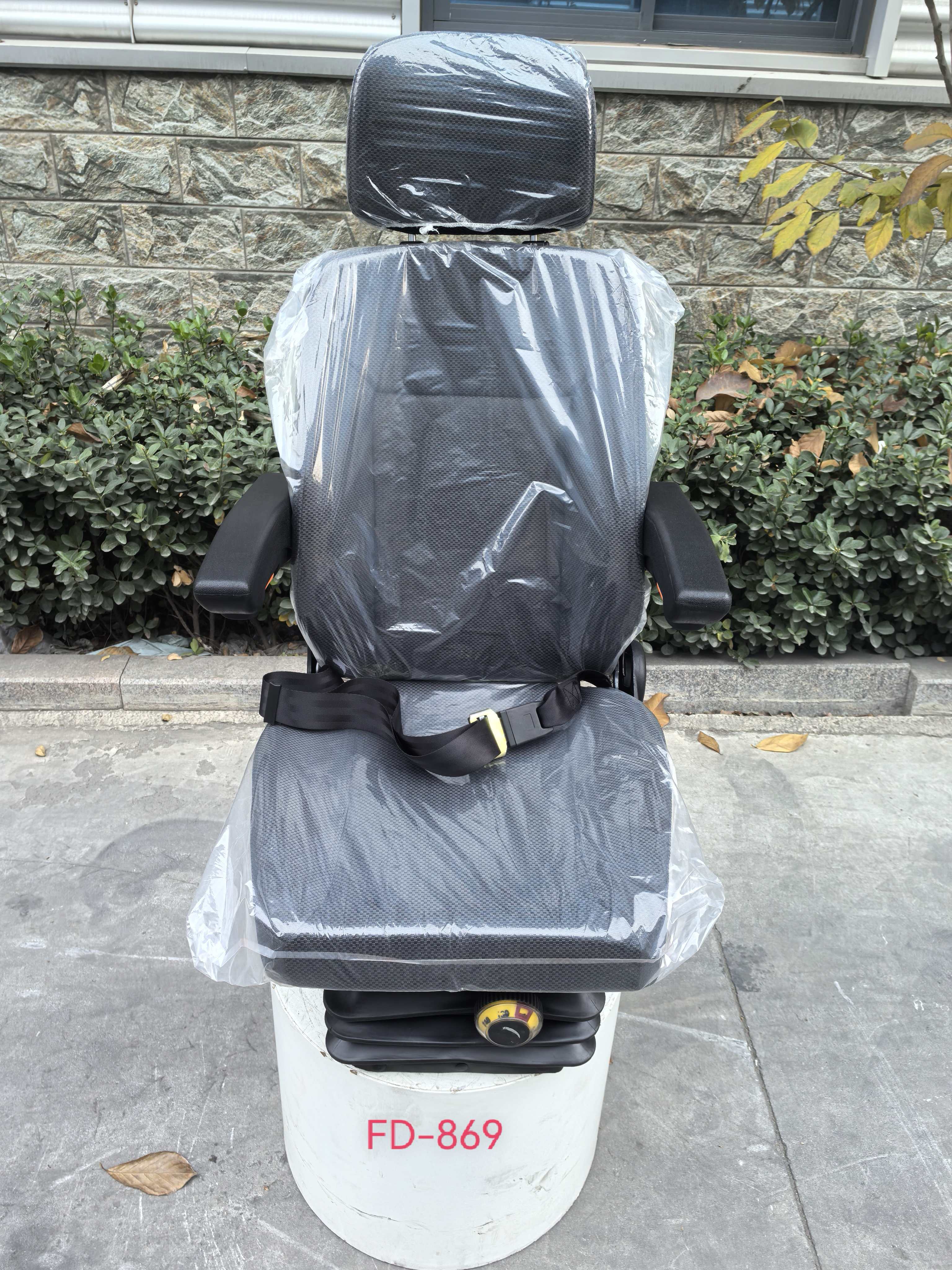 Adjustable Suspension Tractor Seat With Headrest Armrest Safety Belt For Excavator Forklift Construction Machinery FD-869