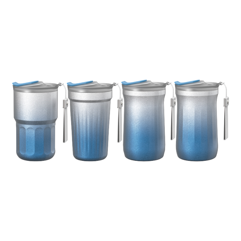 Double‑Wall Vacuum Insulated Mug, Flip‑Top Dual‑Drink Lid with Carrying Strap