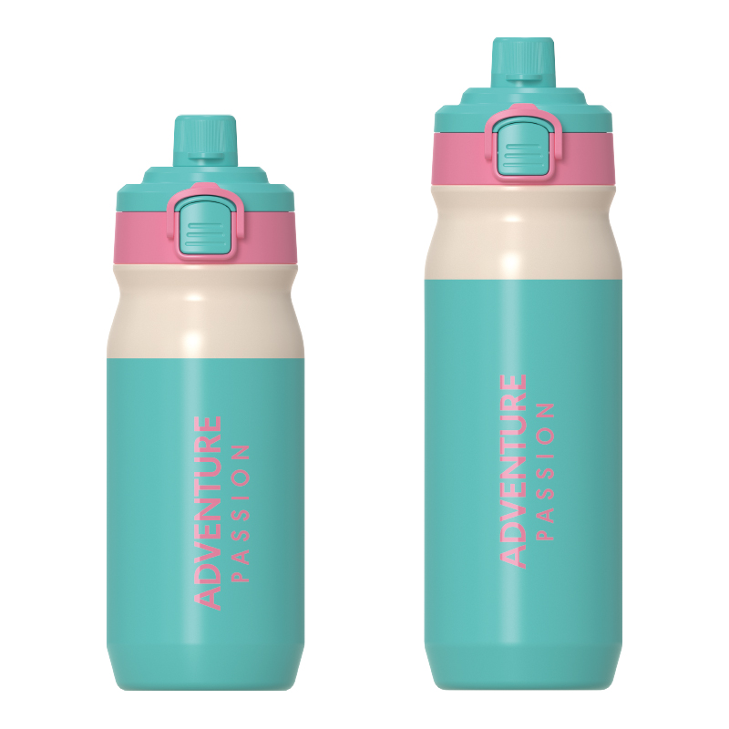 Double‑wall Vacuum Insulated Bottle with One‑push Pop‑up Lid, Dual‑use Spout for Straw & Direct Drinking
