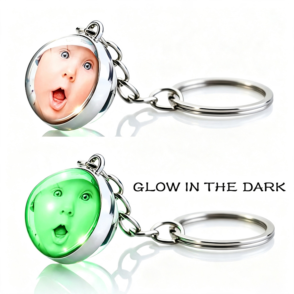 Luminous Glass Ball Pendant Keychain