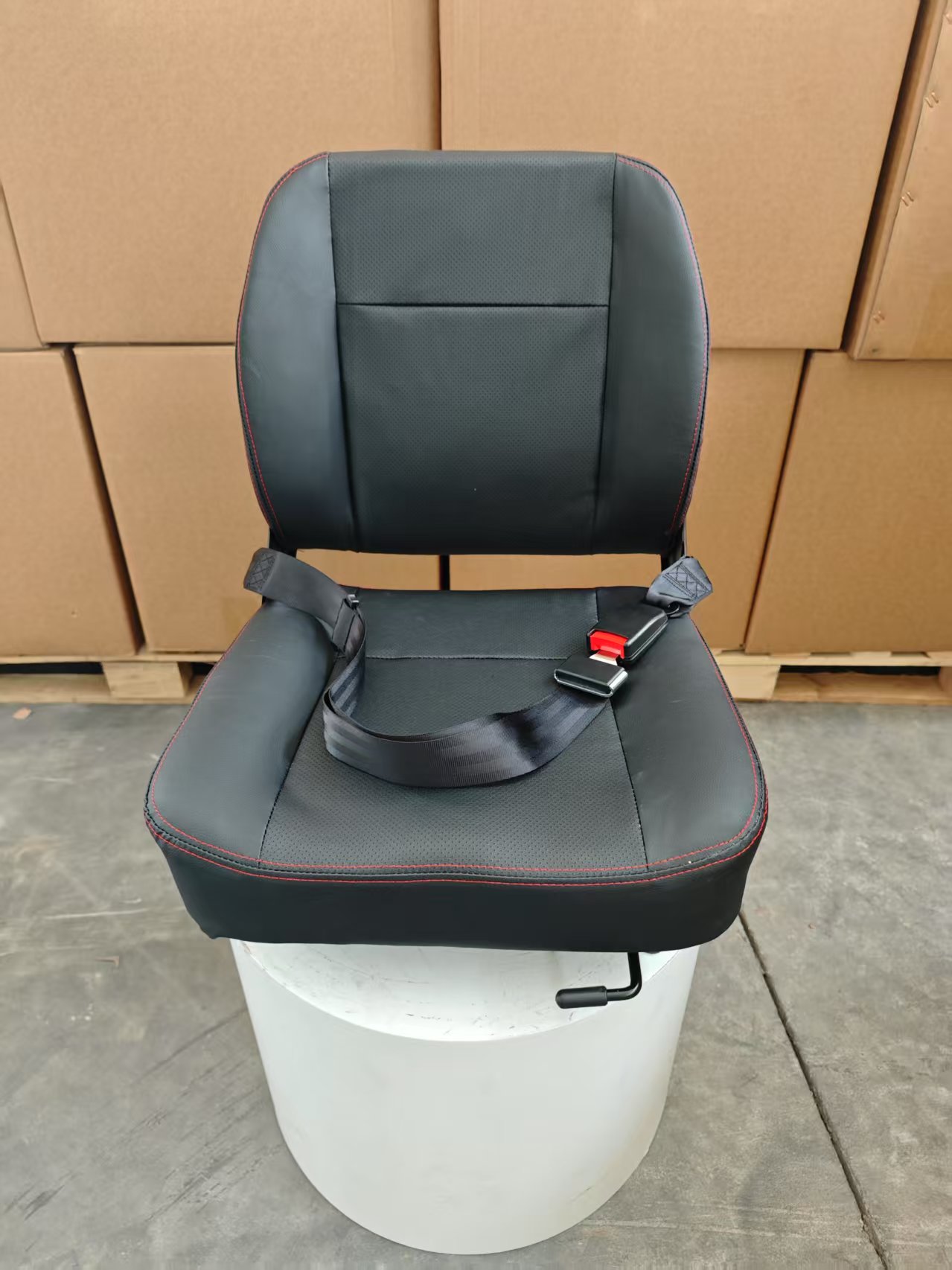 Black Grid PVC Adjustable Shock Absorbing Tractor Seat Replacement for Farm Loader Harvester Agricultural Machinery FD-839