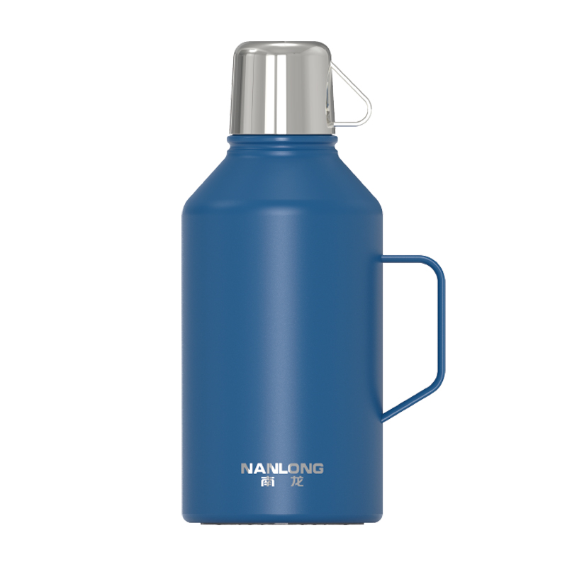 Double‑Wall Vacuum Insulated Mug, Screw‑On Lid Usable as Small Drinking Cup, with Handle, Large‑Capacity Camping Mug, Copper‑Plated 3‑Layer Temperature‑Lock Technology