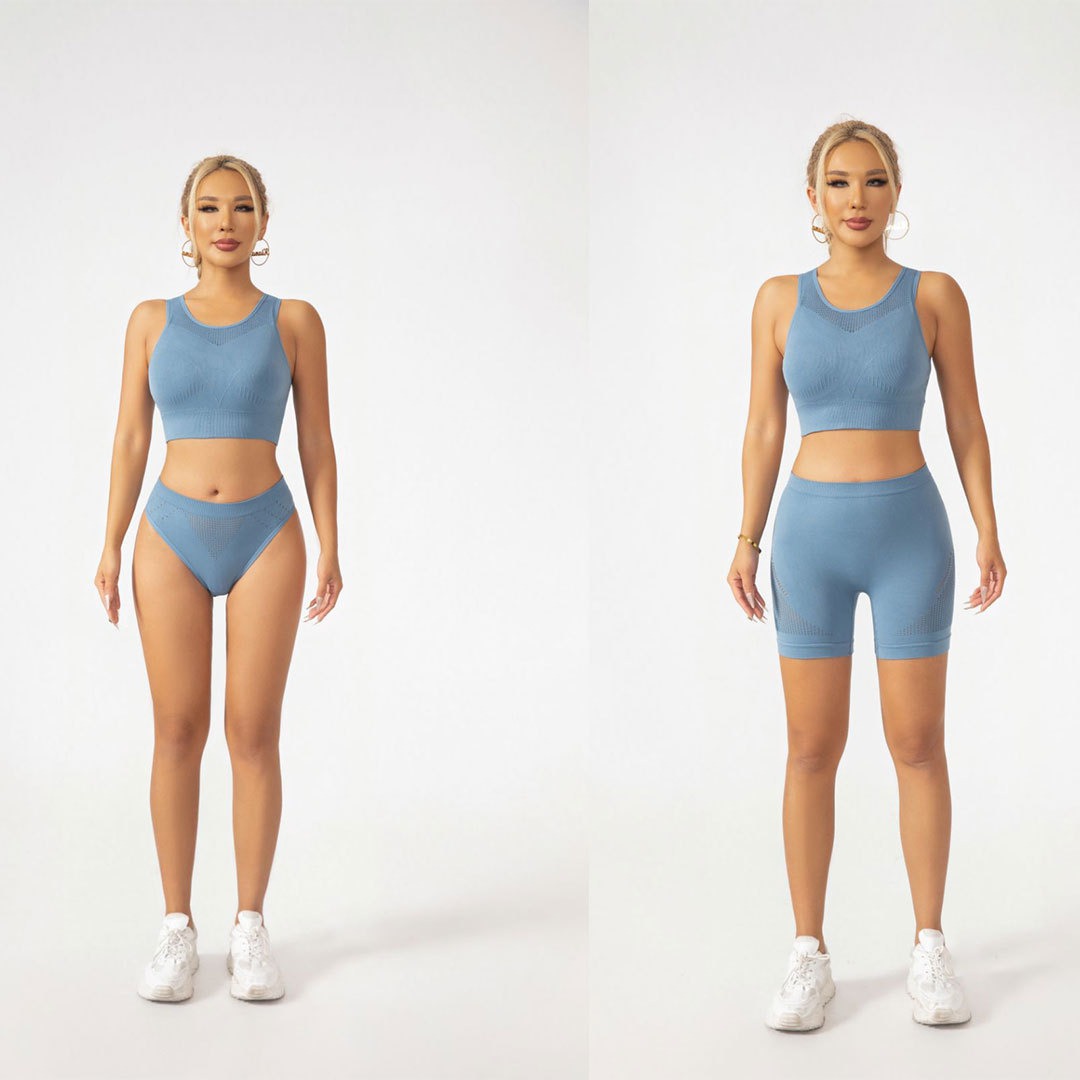 Women's 3-Piece Swim Set with Tank Top, Bikini Bottom and Shorts