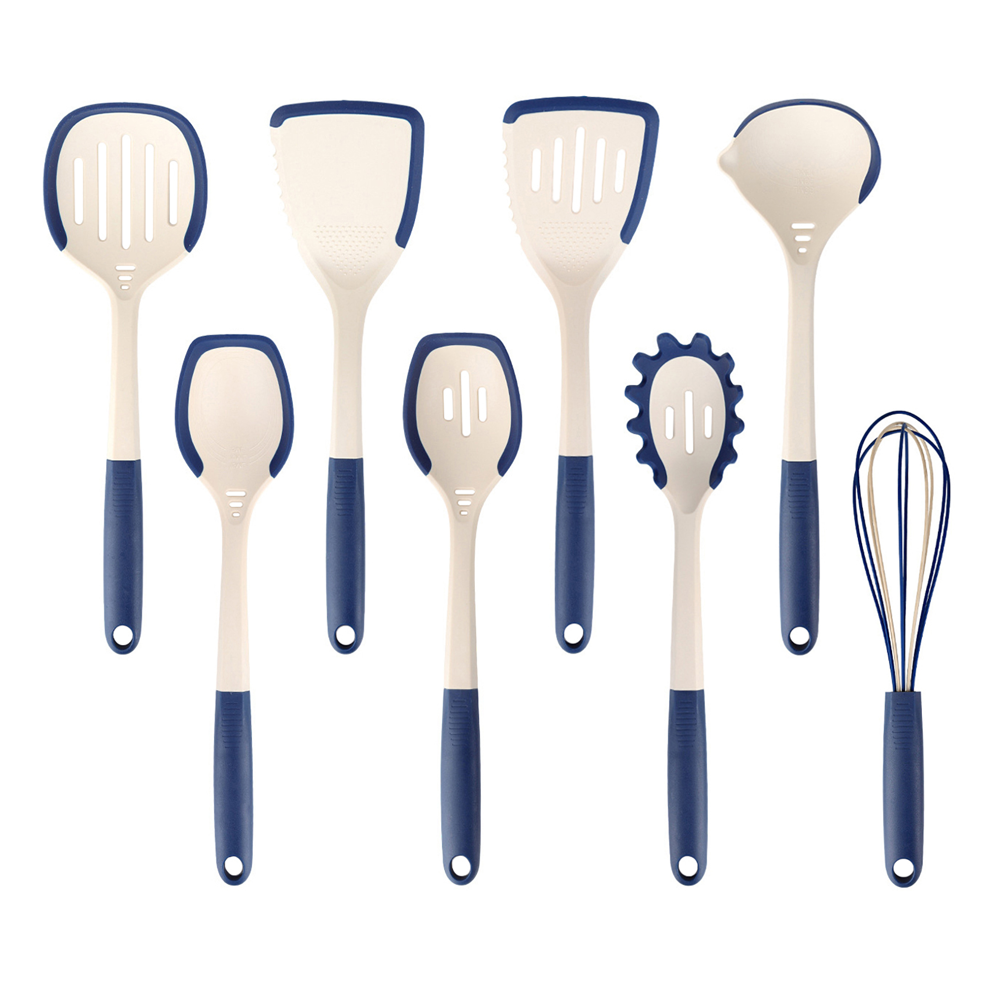 New fully covered silicone kitchenware 7-piece set for home use, non-stick cooking and stir-frying spatulas, spoons, and kitchen utensils