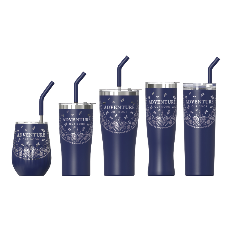 Double‑Wall Vacuum Insulated Mug, Dual‑Drink Lid, Slide Lid with Straw