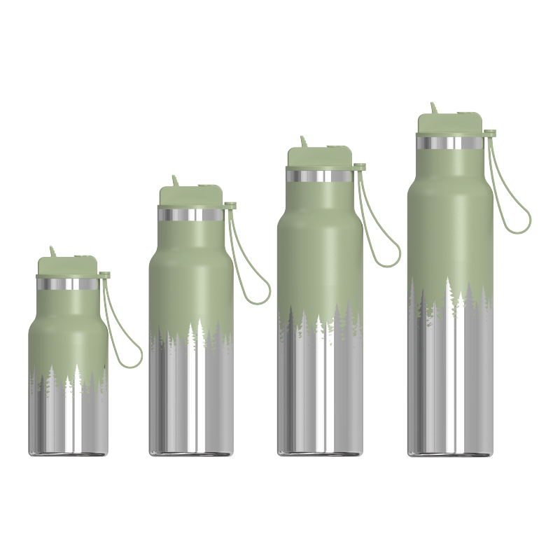 Double‑Wall Vacuum Insulated Mug, One‑Touch Pop‑Up Straw Lid, with Lanyard
