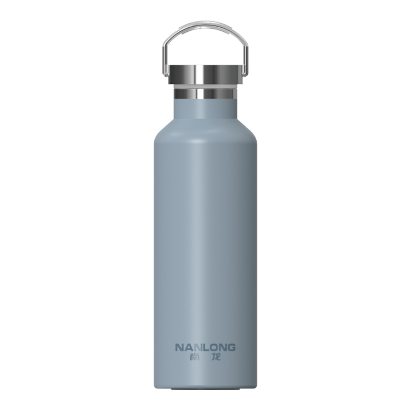 Double‑Wall Vacuum Insulated Mug, Screw‑On Direct‑Drink Lid with Carry Handle