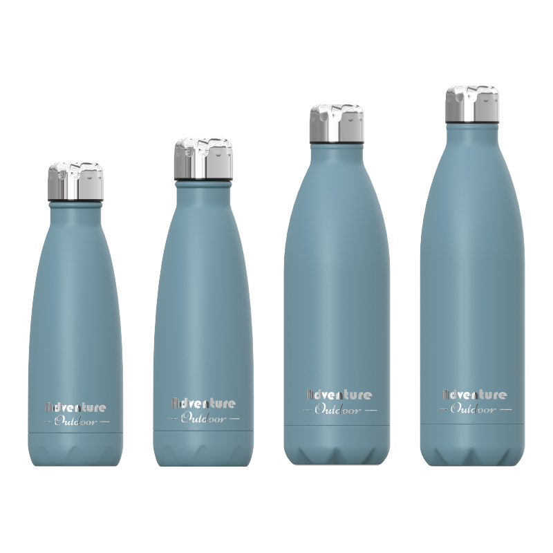 Double-Wall Vacuum Insulated Tumbler Screw cap Cola-bottle shape Streamlined body