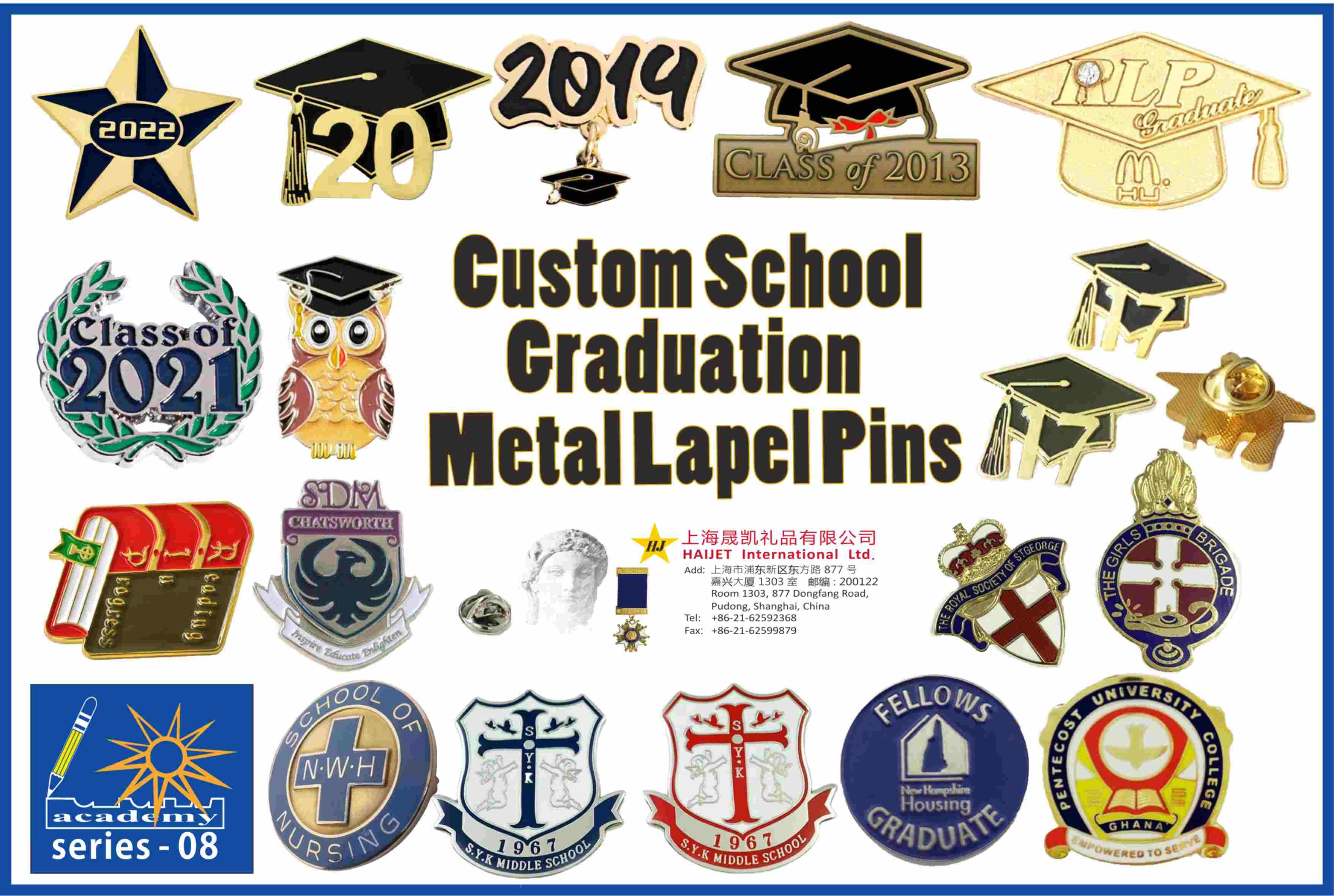 Custom School Graduation Metal Lapel Pins