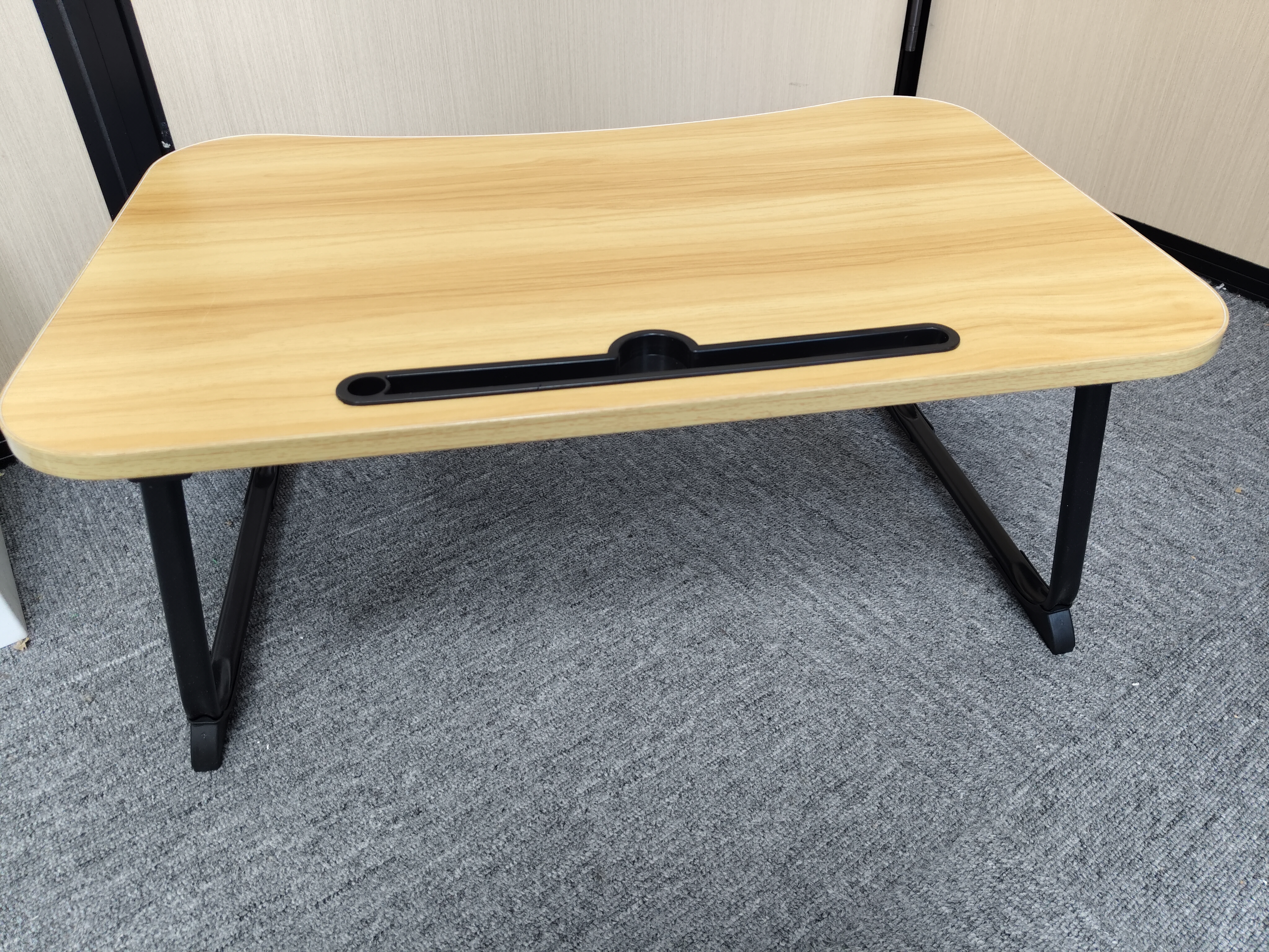 Foldable Laptop Bed Table with Cup Holder & Slot