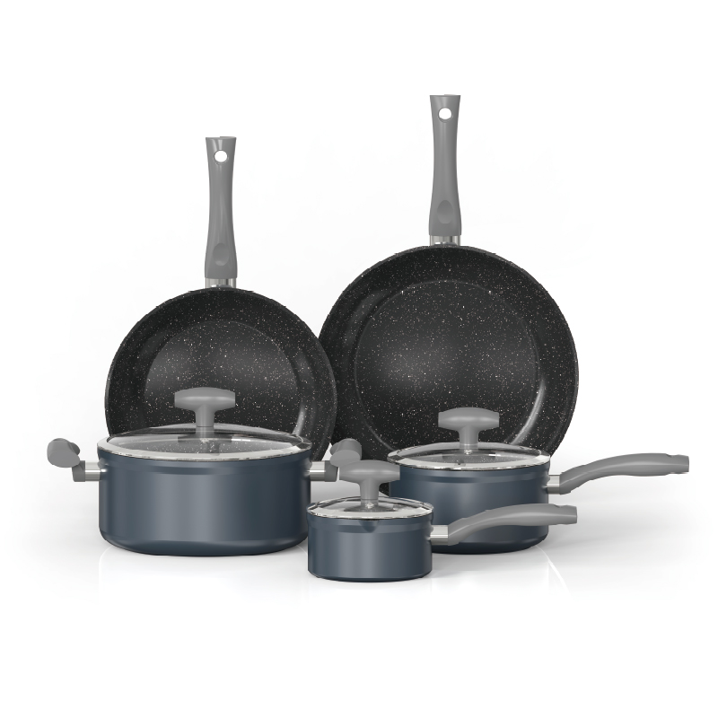 Aluminum imitation pressure non-stick cooking pot set
