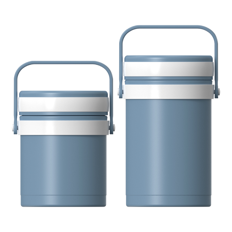 Double‑Wall Vacuum Insulated Food Container, Screw‑On Lid with Carry Handle