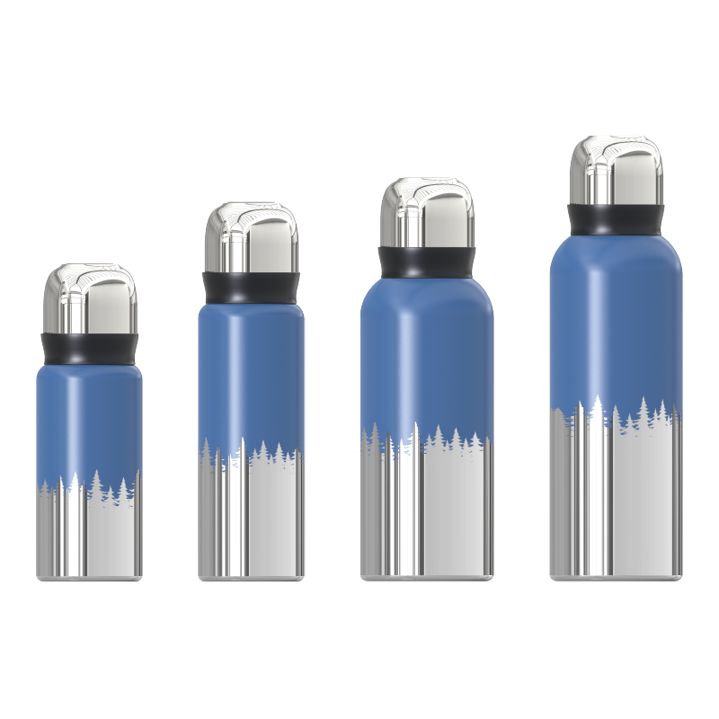 Double‑Wall Vacuum Insulated Cup, Stainless Steel Screw Lid (Lid Used as Drinking Cup), with Triangle Plug