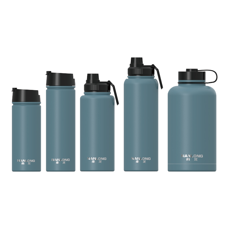 Double‑wall vacuum insulated tumbler, screw‑on lid (multiple lids optional), with carry handle, wide‑mouth & large‑capacity