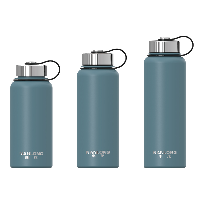 Double‑wall vacuum insulated tumbler, screw‑on lid (multiple lids optional), with carry handle, wide‑mouth & large‑capacity