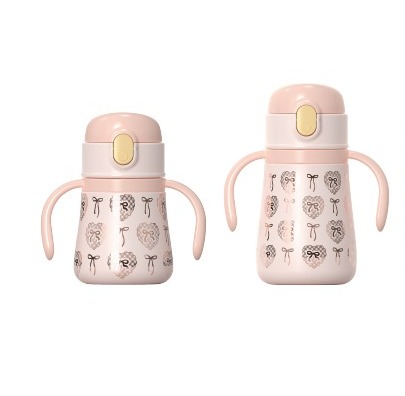 Double‑Wall Vacuum Insulated Kids Water Bottle, One‑Click Pop‑Up Straw Lid, Anti‑Choking Straw