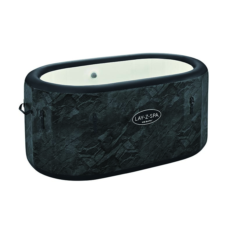 Lay-Z-Spa® 60" x 36" x 28"/1.52m x 92cm x 71cm Glacial Dip FortiFiber Ice Bath Tub 2-Person Black Stone