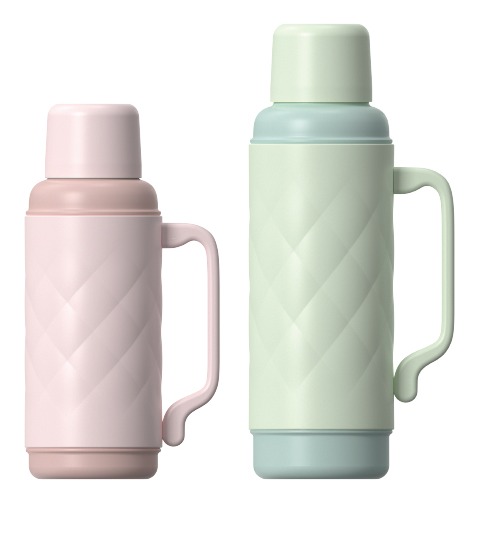 Double‑wall Vacuum Insulated Water Bottle, Screw‑on Lid with Handle, Lid Can Be Used as Drinking Cup