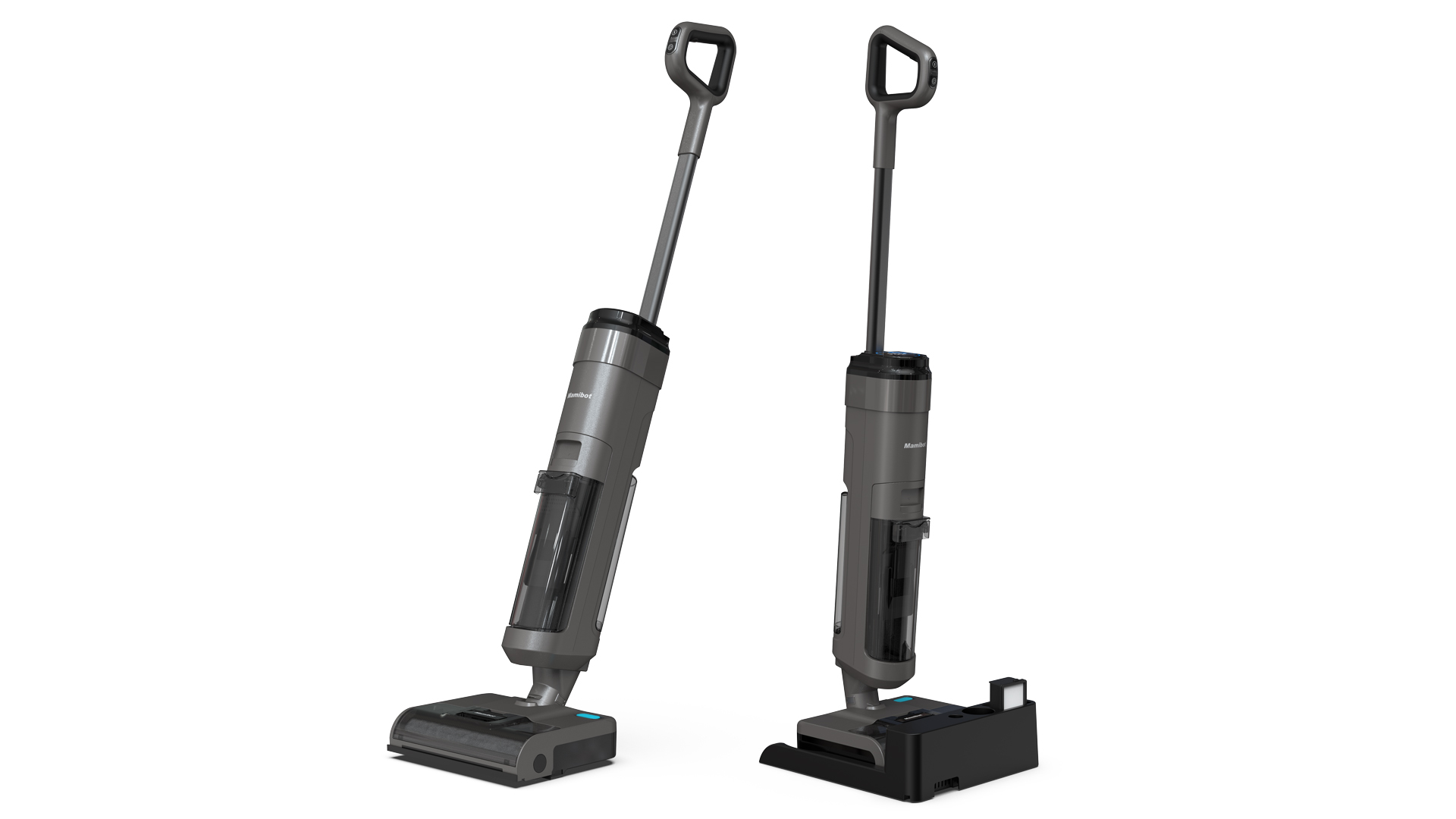 Lay-flat steam floor vacuum cleaner, cordless floor washer