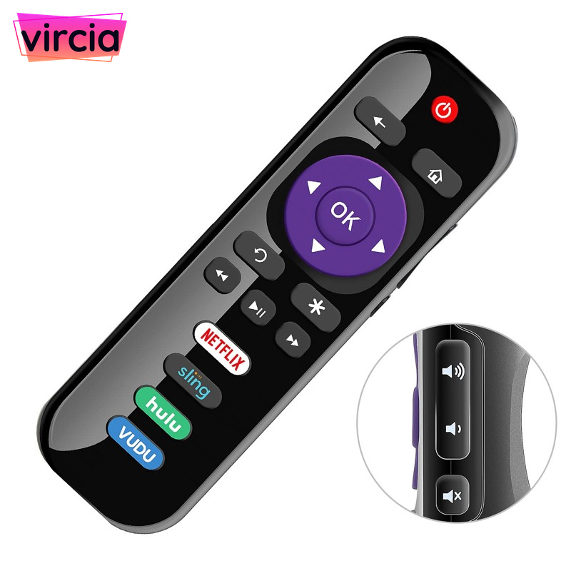 IR Remote for Roku Smart TV, Side Volume Keys & Streaming Hot‑Keys, Plug‑and‑Play, source factory,Wholesale TV Accessory,customization available