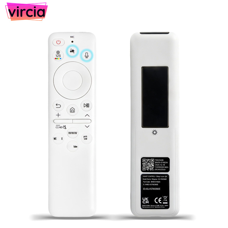 BN59‑01482A Solar Bluetooth Voice TV Remote Control, Dual Bluetooth & IR Mode for Samsung QLED 4K Smart TV, Voice Search, Solar Rechargeable, Source factory support Wholesale & Customization