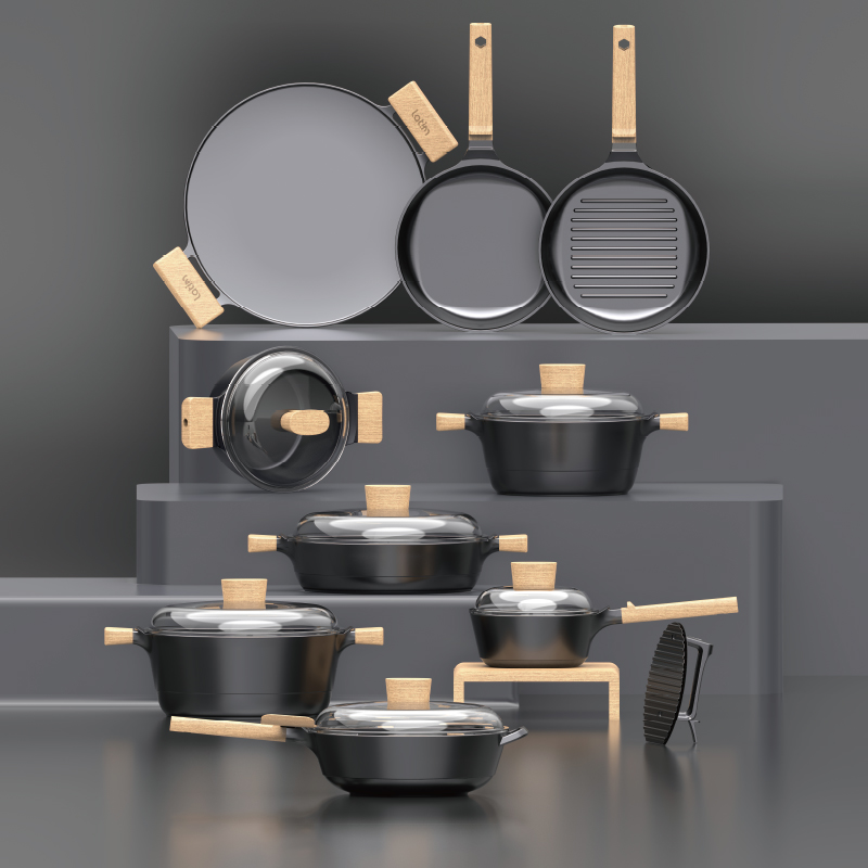 Die‑cast Aluminum Non‑Stick Cookware Set