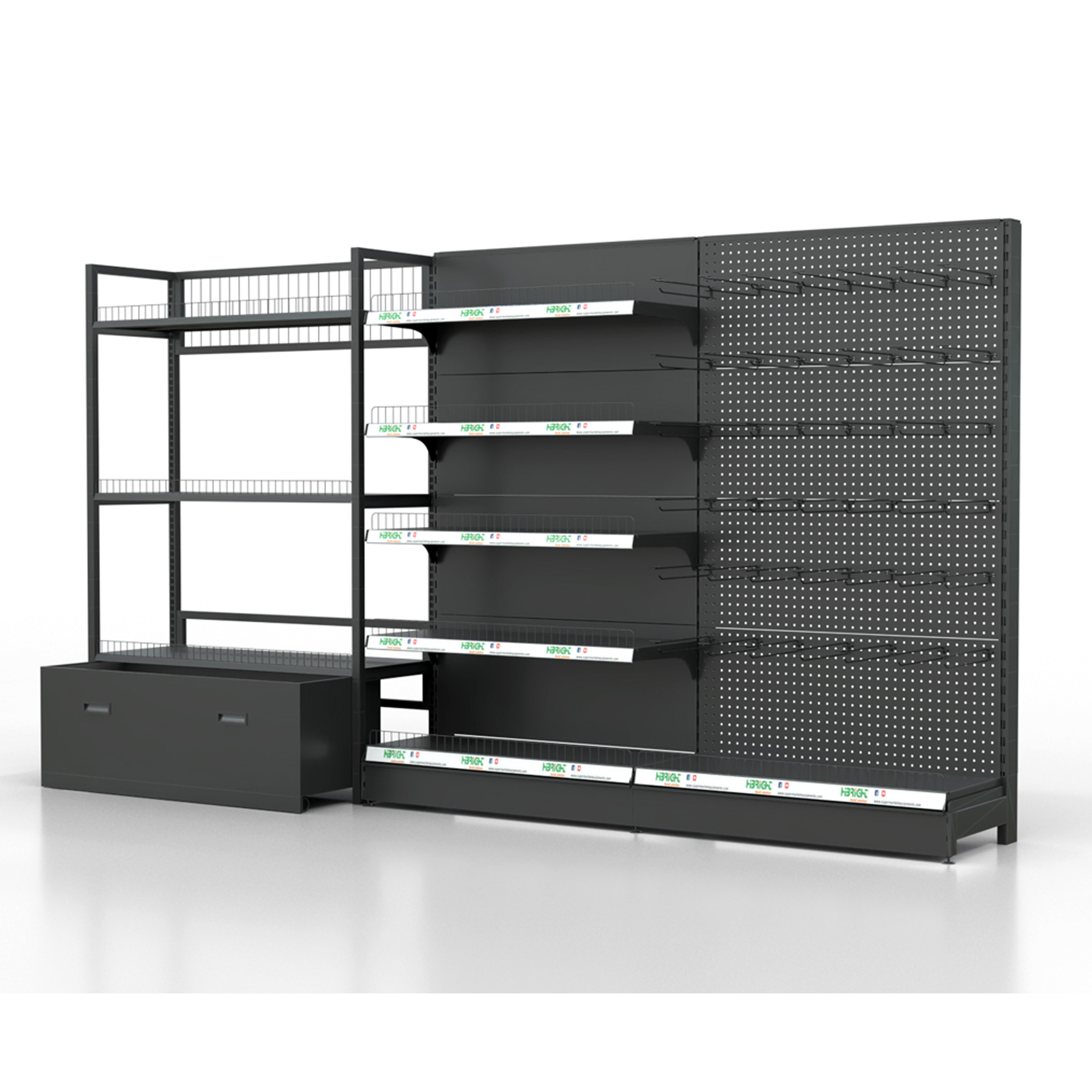 Transparent shelves