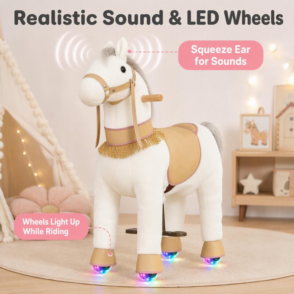 Children's non-motorized Ride-on horse medium size