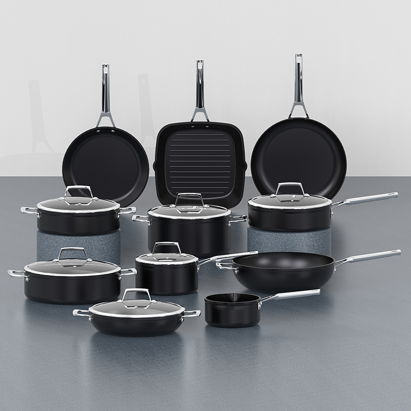 Aluminum imitation pressure non-stick cooking pot set
