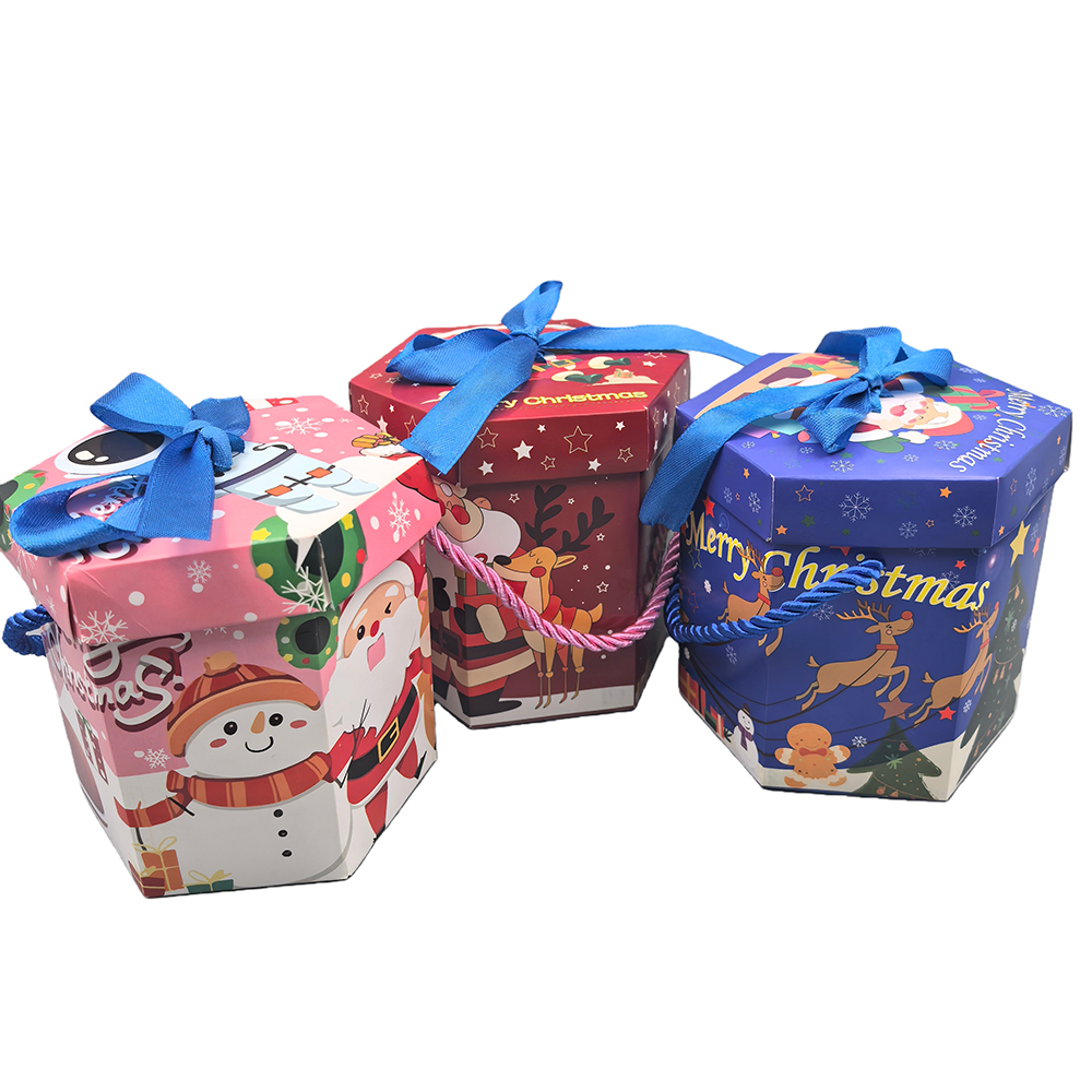 Folding Hexagonal Cardboard Heaven and Earth Cover Gift Packaging Christmas Box
