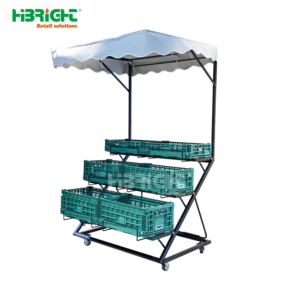 Movable Foldable Vegetable Display Stand
