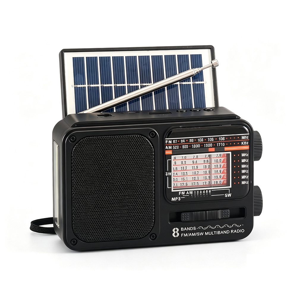 Hot Sell wireless link solar powered Radio torch light Outdoor Home Multi band Radio