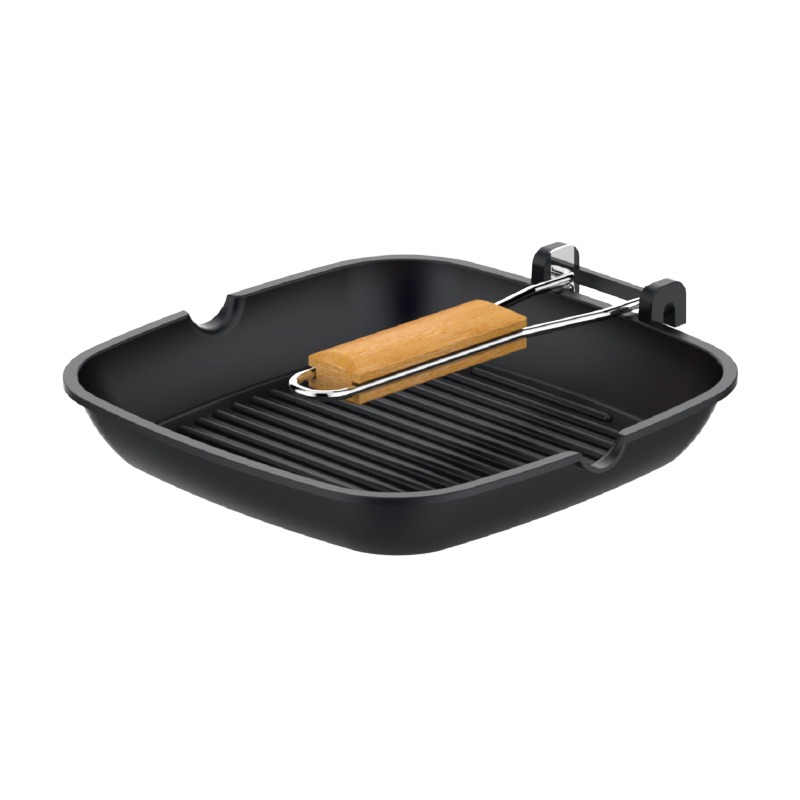 Die cast aluminum folding grill pan