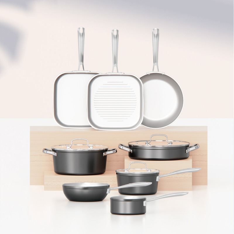 forged aluminium non-stick cooking pot set
