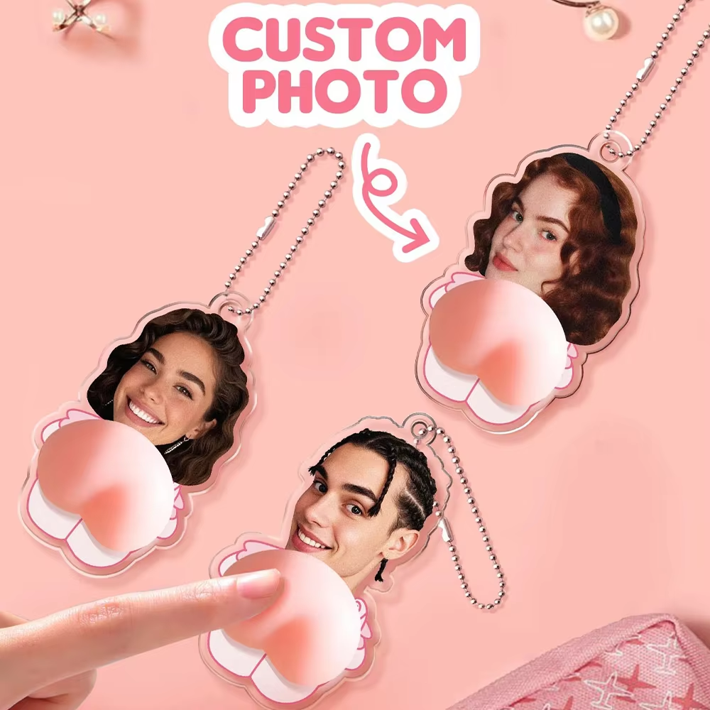 Custom Printed Photo Squishy Butt Keychains