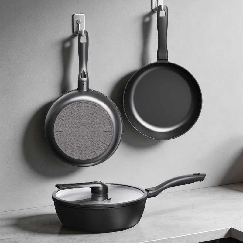 Diecast aluminium non-stick cooking pot set