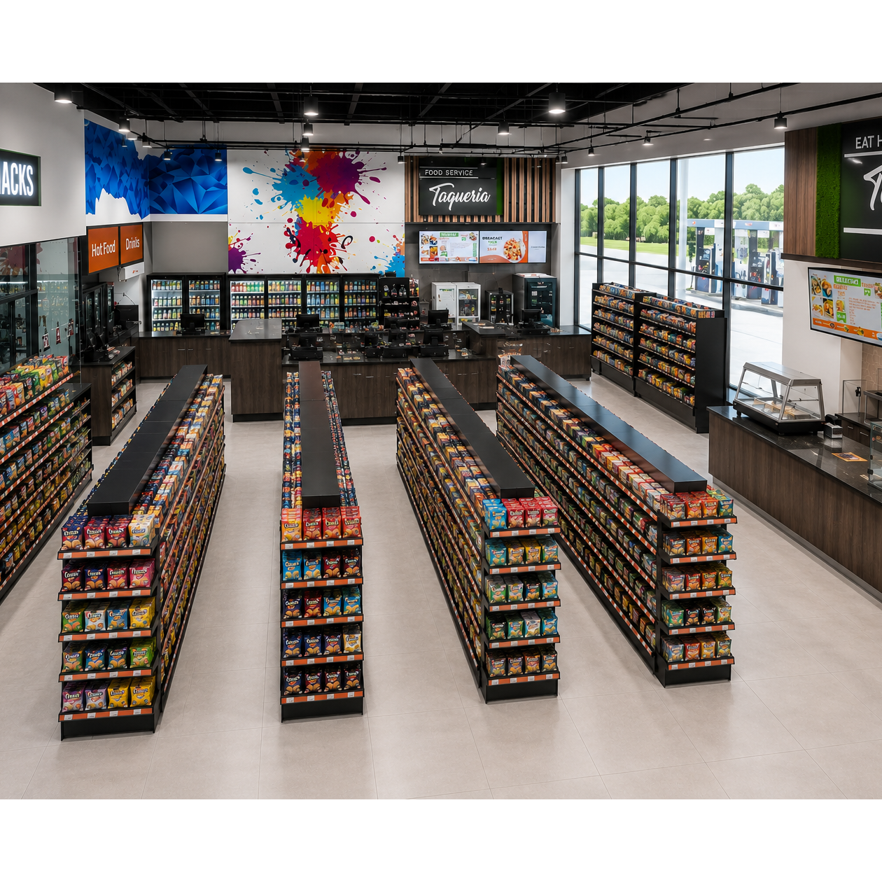 Supermarket design service gas station convenience store