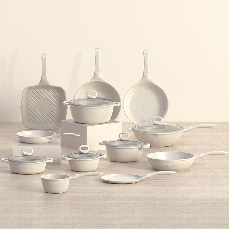 Die cast aluminum non-stick cooking pot set